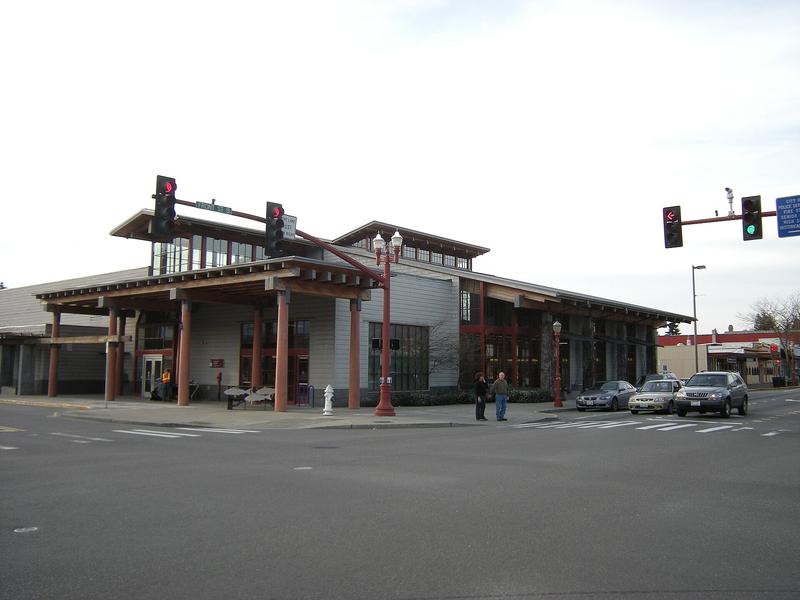 Issaquah Library at the corner of Front Street and Sunset Way.
